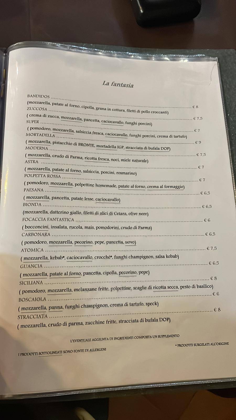 Menu di L'Osteria dei Ceres 