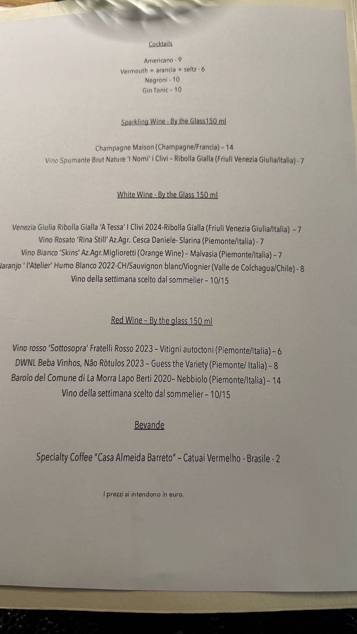 Menu di LUOGO DIVINO - Vineria / Wine bar 