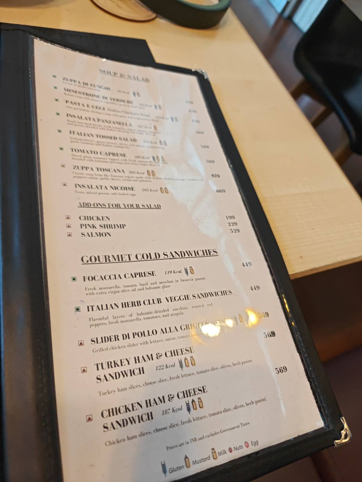 La Alta Vita menu