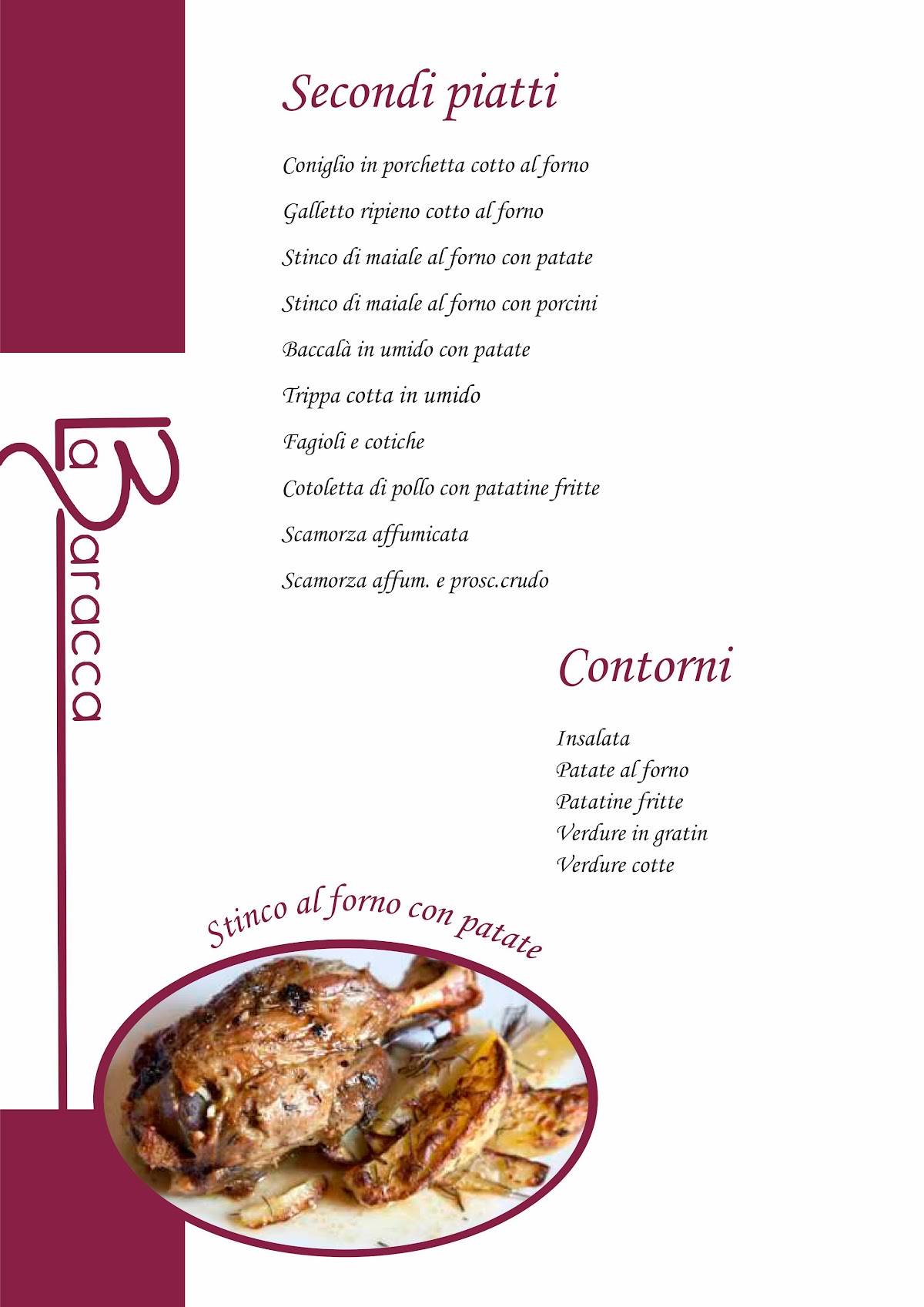 Menu di La Baracca Rimini 