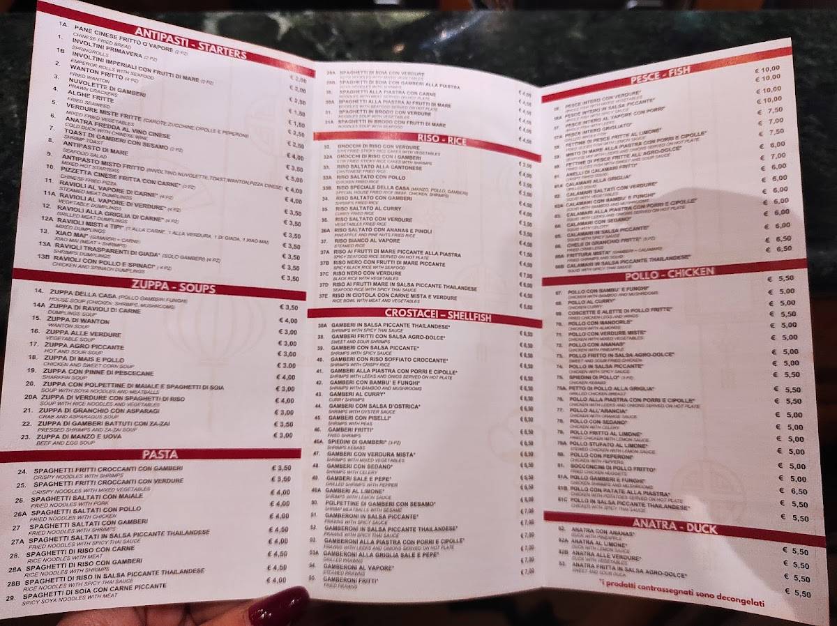 Menu di La Casa D'Oro 