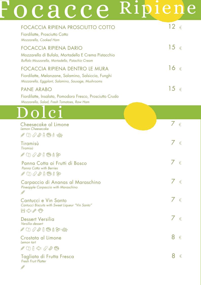 Menu di La Corte dei Limoni 