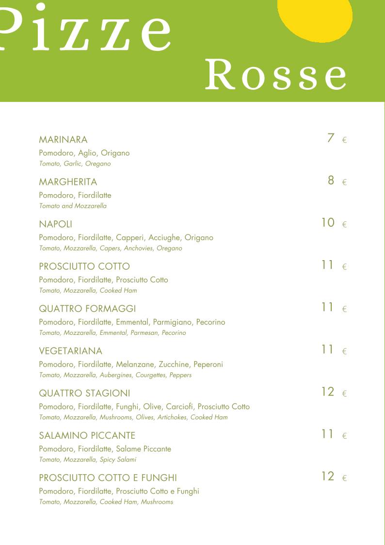 Menu di La Corte dei Limoni 