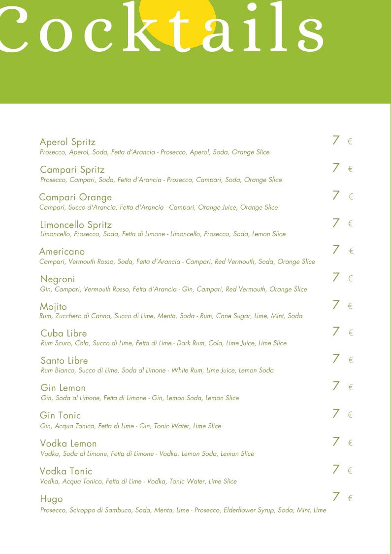 Menu di La Corte dei Limoni 