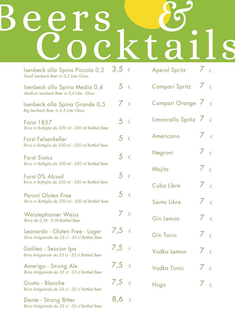 Menu di La Corte dei Limoni 