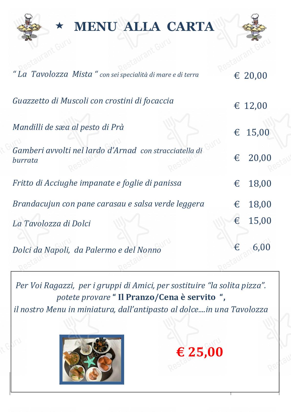 Menu di La Cucina di Nonno Cuoco - pasti e bevande