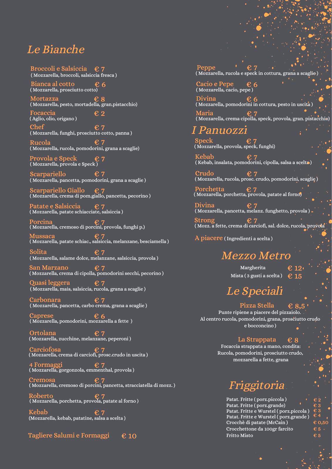 Menu di La Divina 