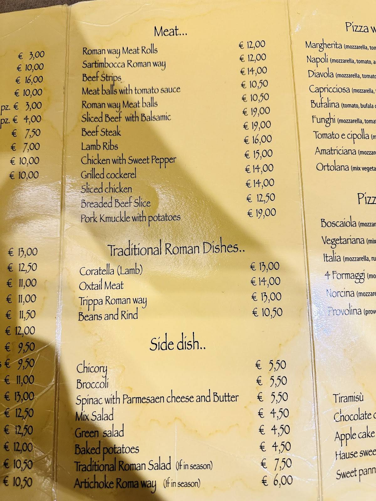 Menu di La Fraschetta Romanesca 