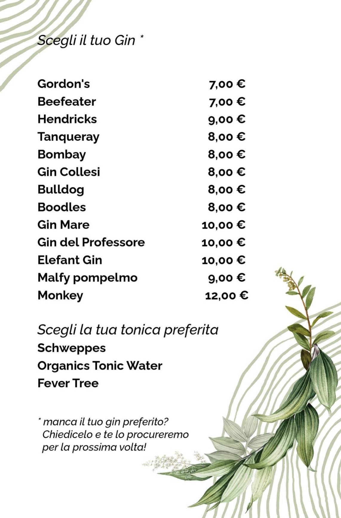 Menu di La Pagoda Lounge Bar 