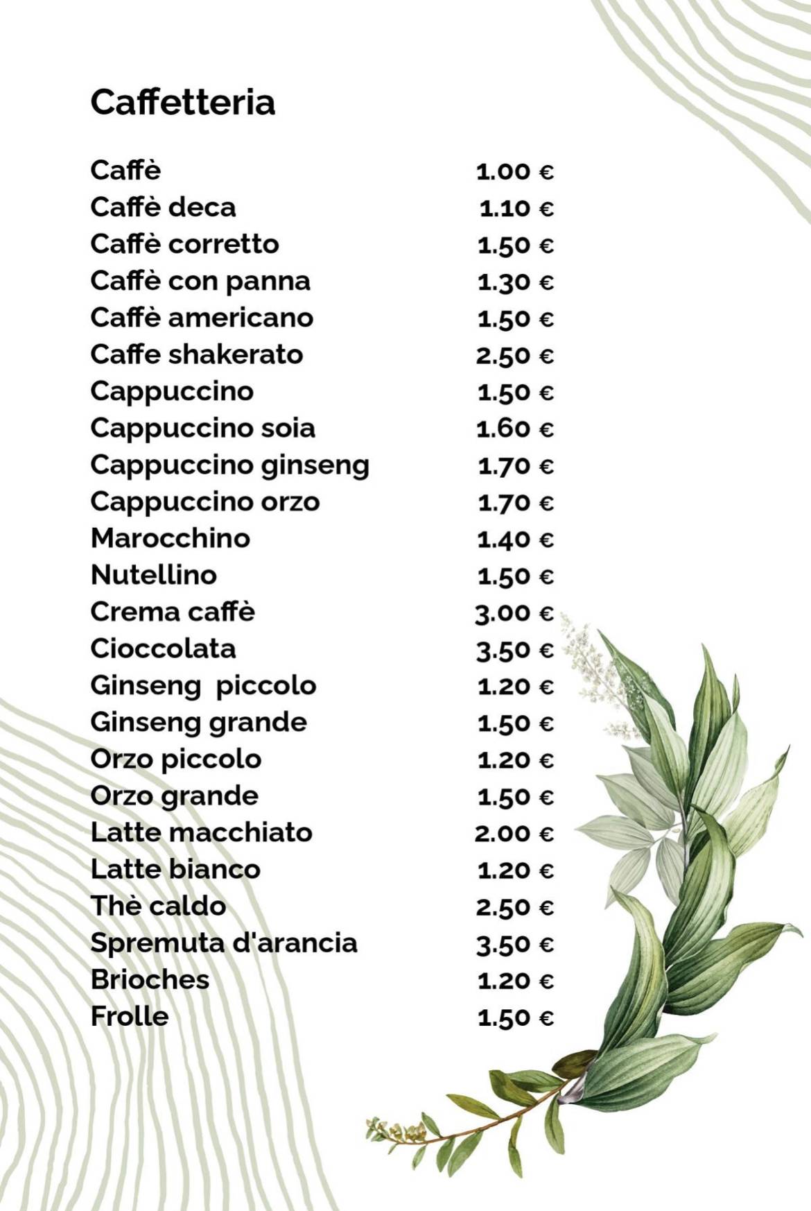 Menu di La Pagoda Lounge Bar 