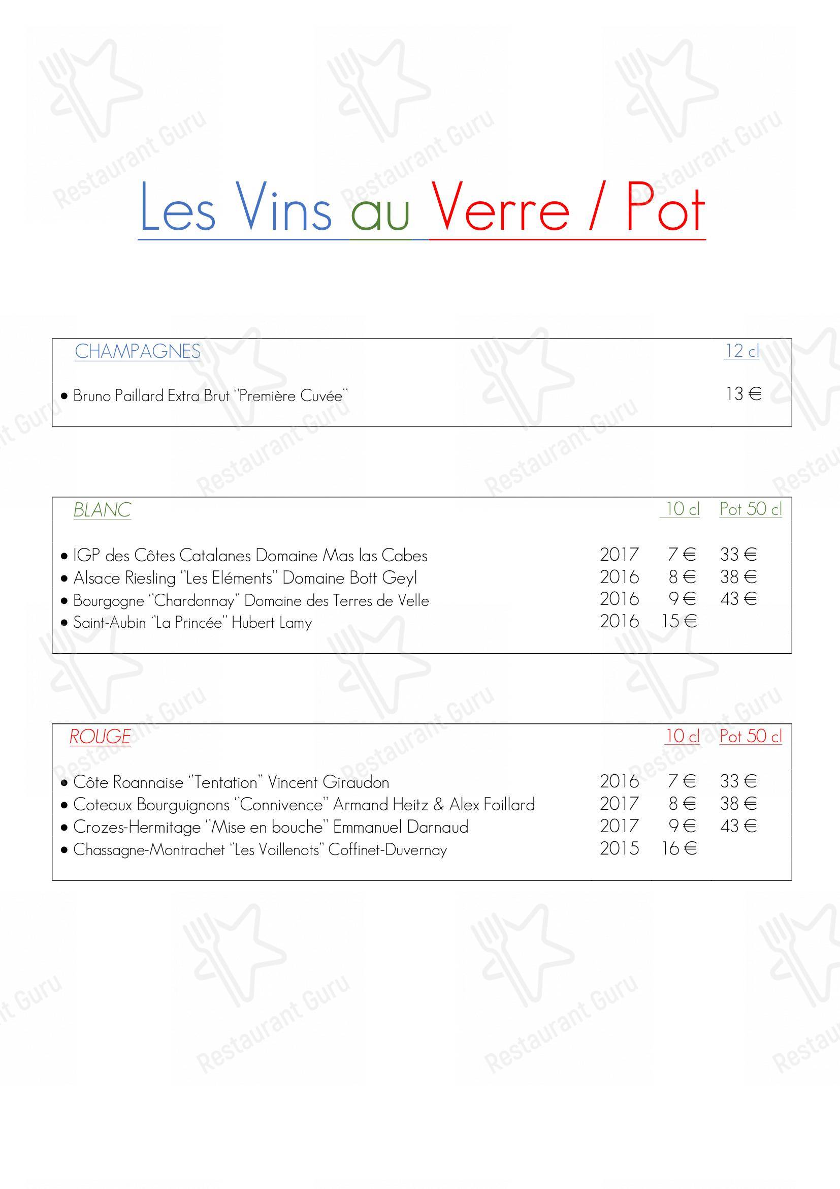 菜单 pour La Petite Régalade dans Paris