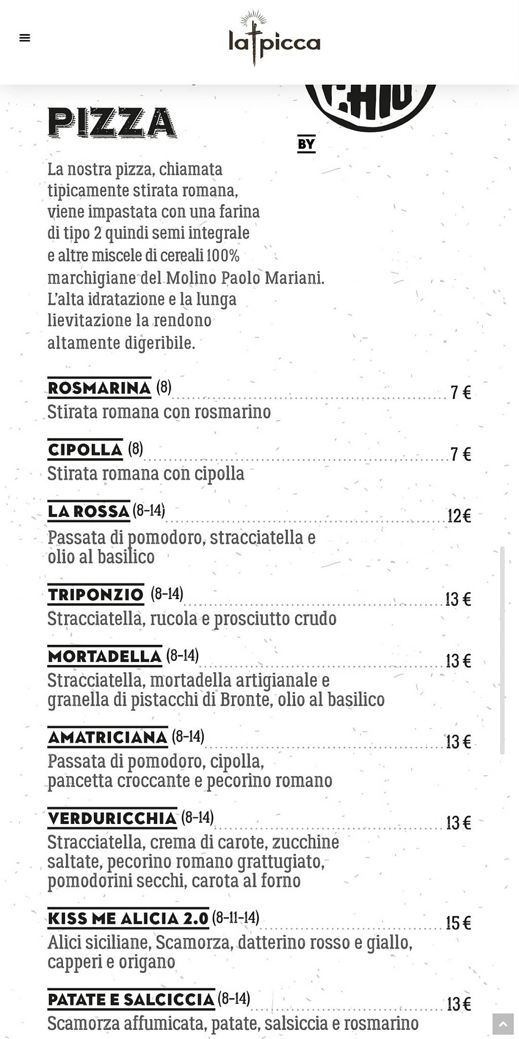 Menu di La Picca Jesi 
