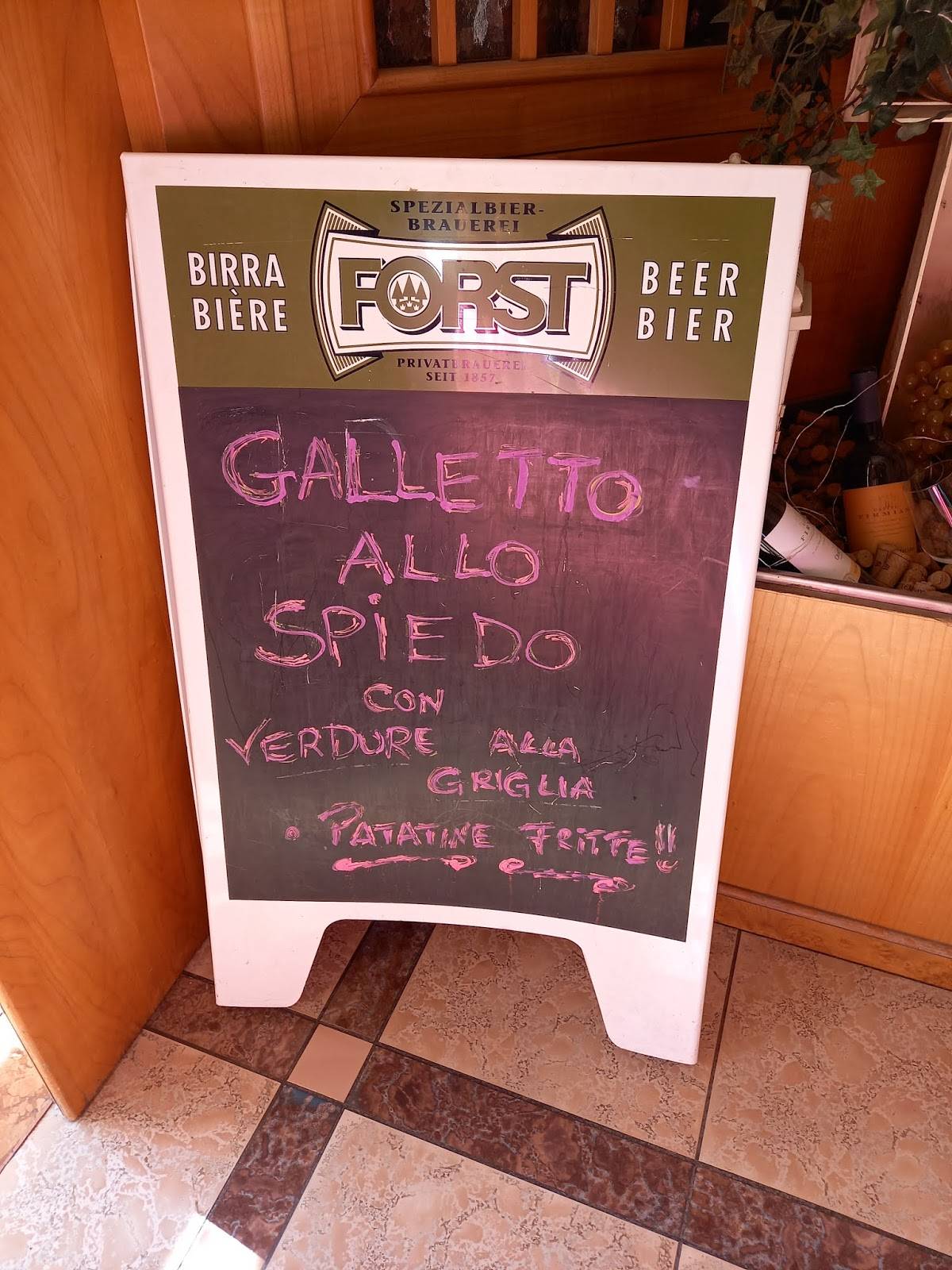 Menu di La Pineta 