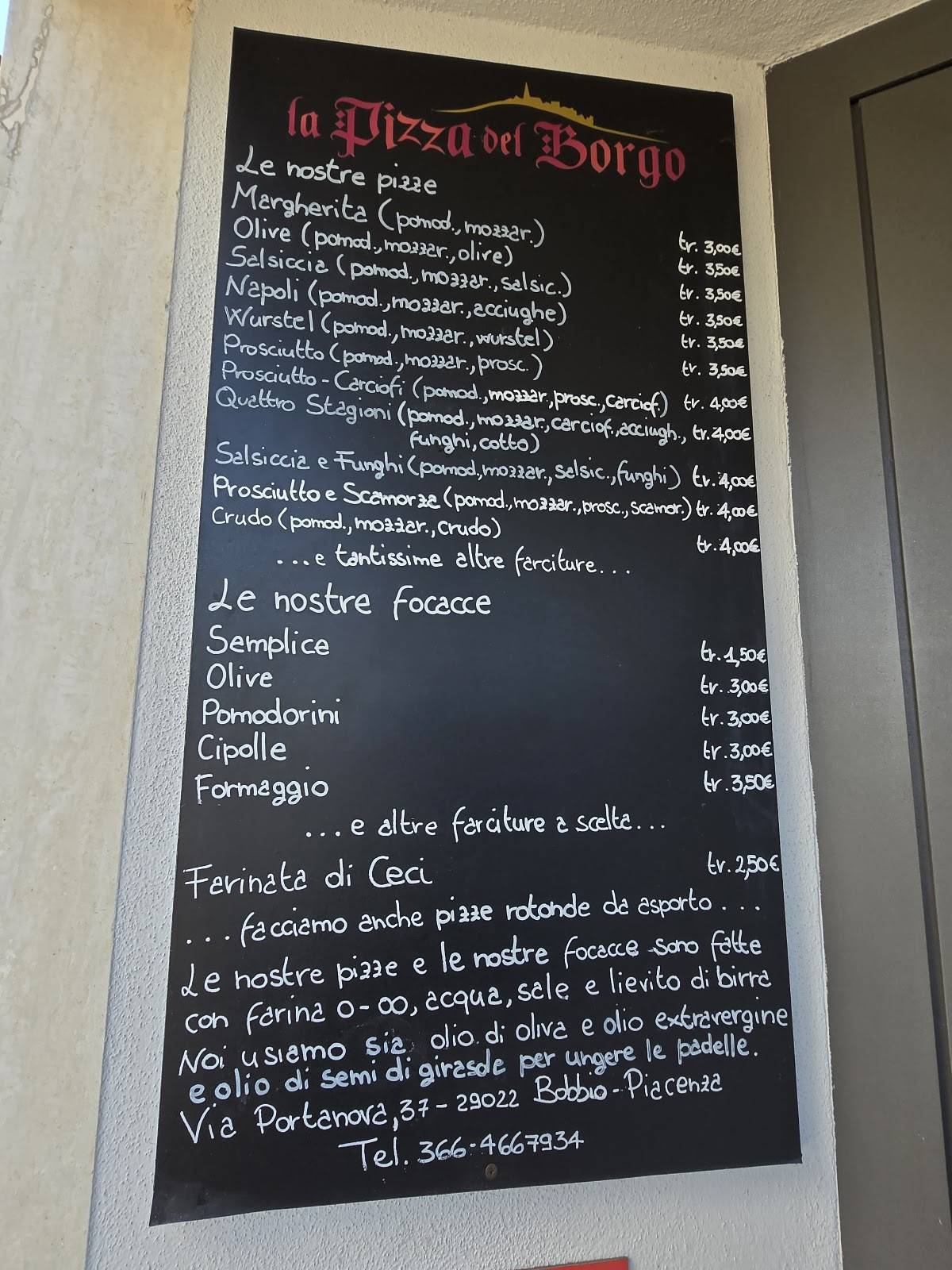 Menu di La Pizza del Borgo 