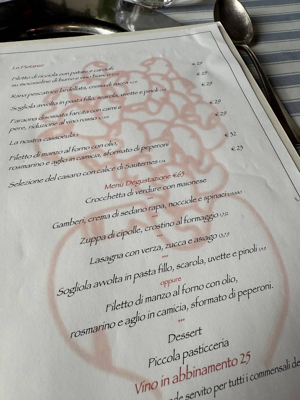 Menu di La Refezione 