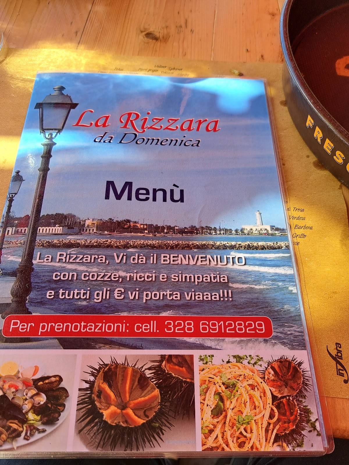 Menu di La Rizzara 
