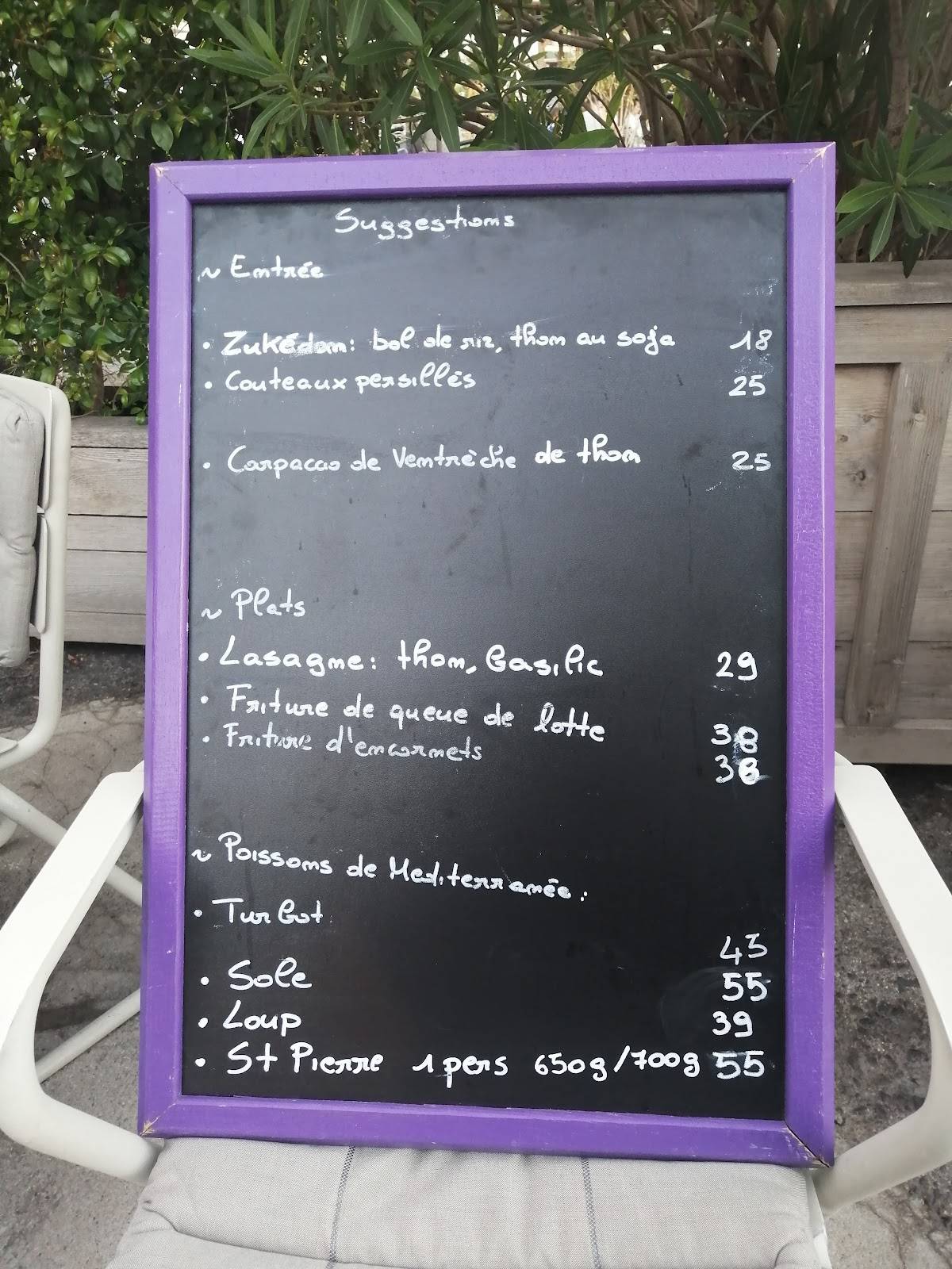 Menu de La Senne