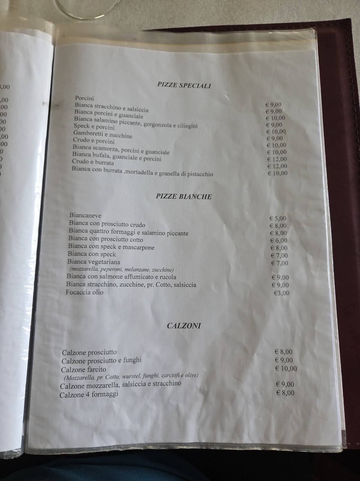 Menu di LA SIESTA 