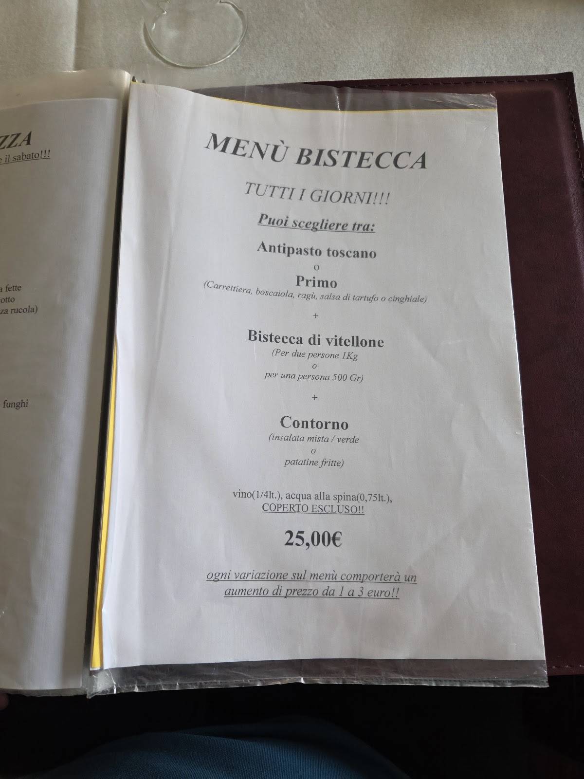 Menu di LA SIESTA 