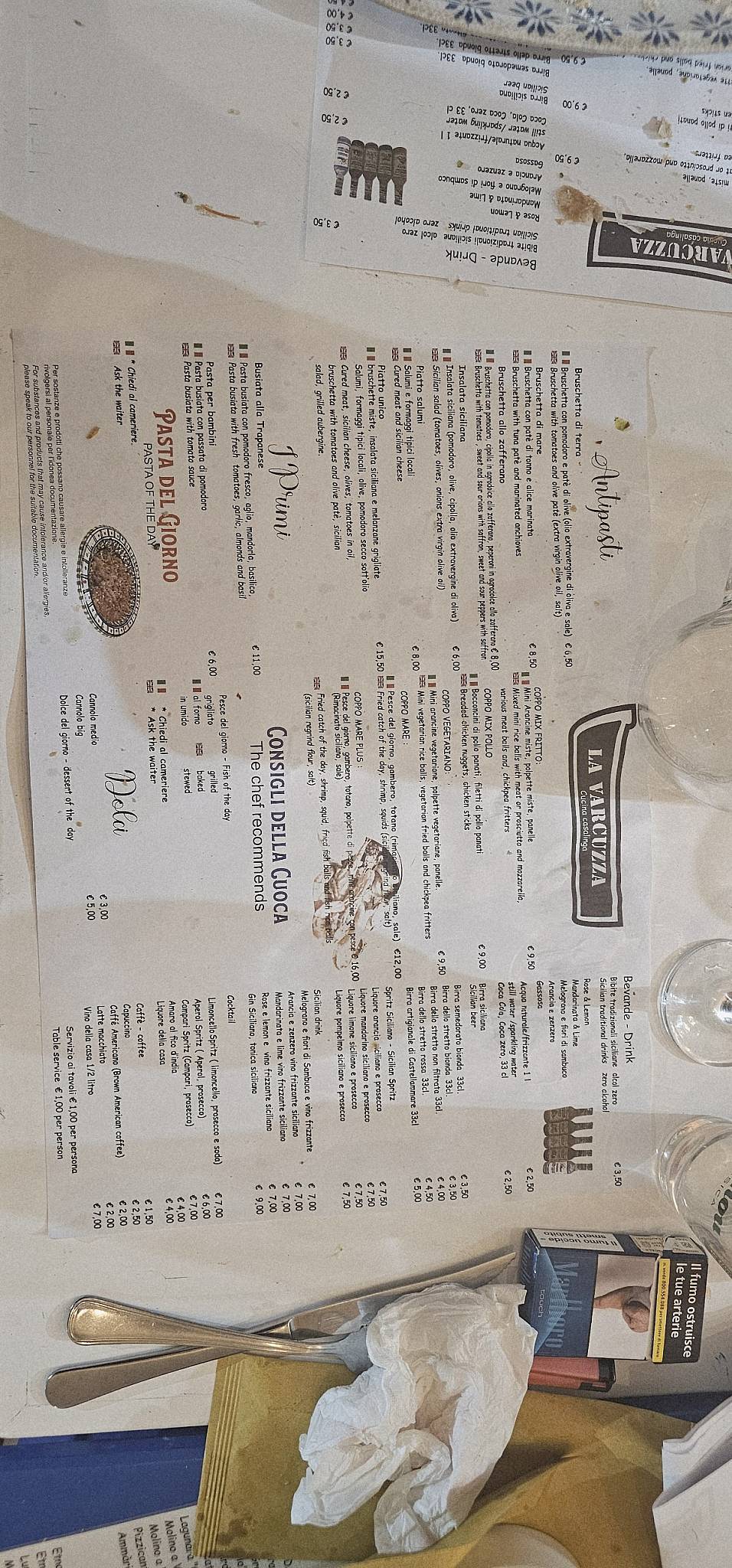 Menu di La Varcuzza 