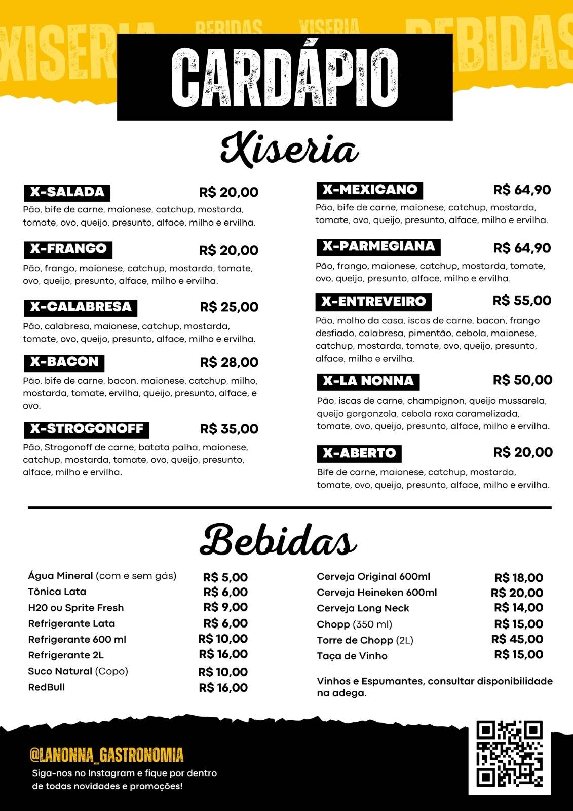 La nonna Gastronomia cardápio