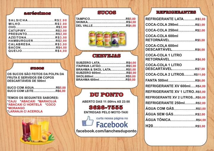 Lanches Do Ponto cardápio