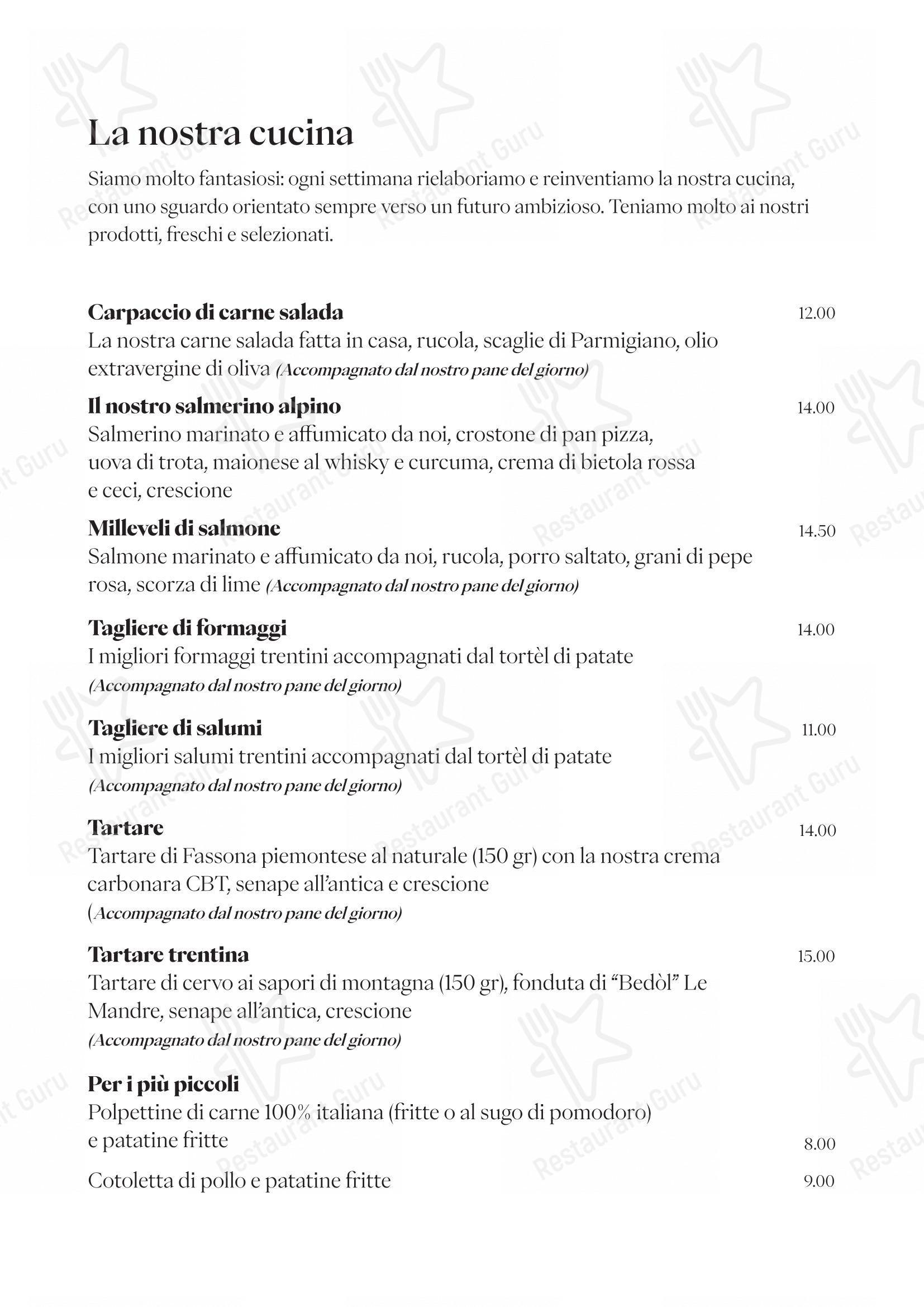 Lanterna Pizzeria & Brew Pub in Montagnaga - Menu