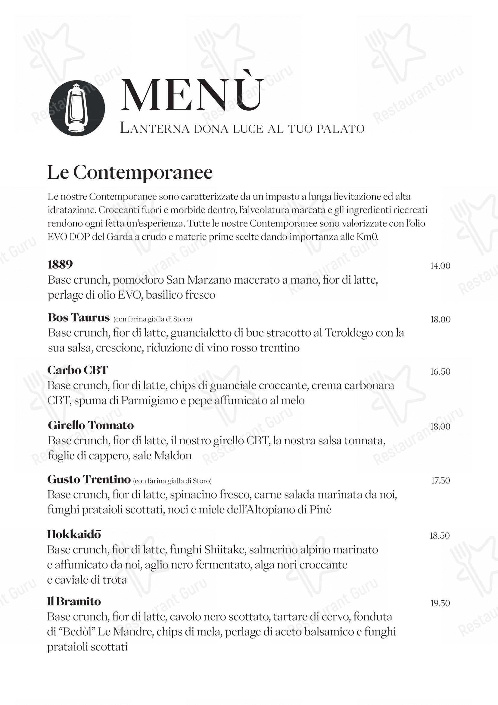 Menu per Lanterna Pizzeria & Brew Pub in Montagnaga