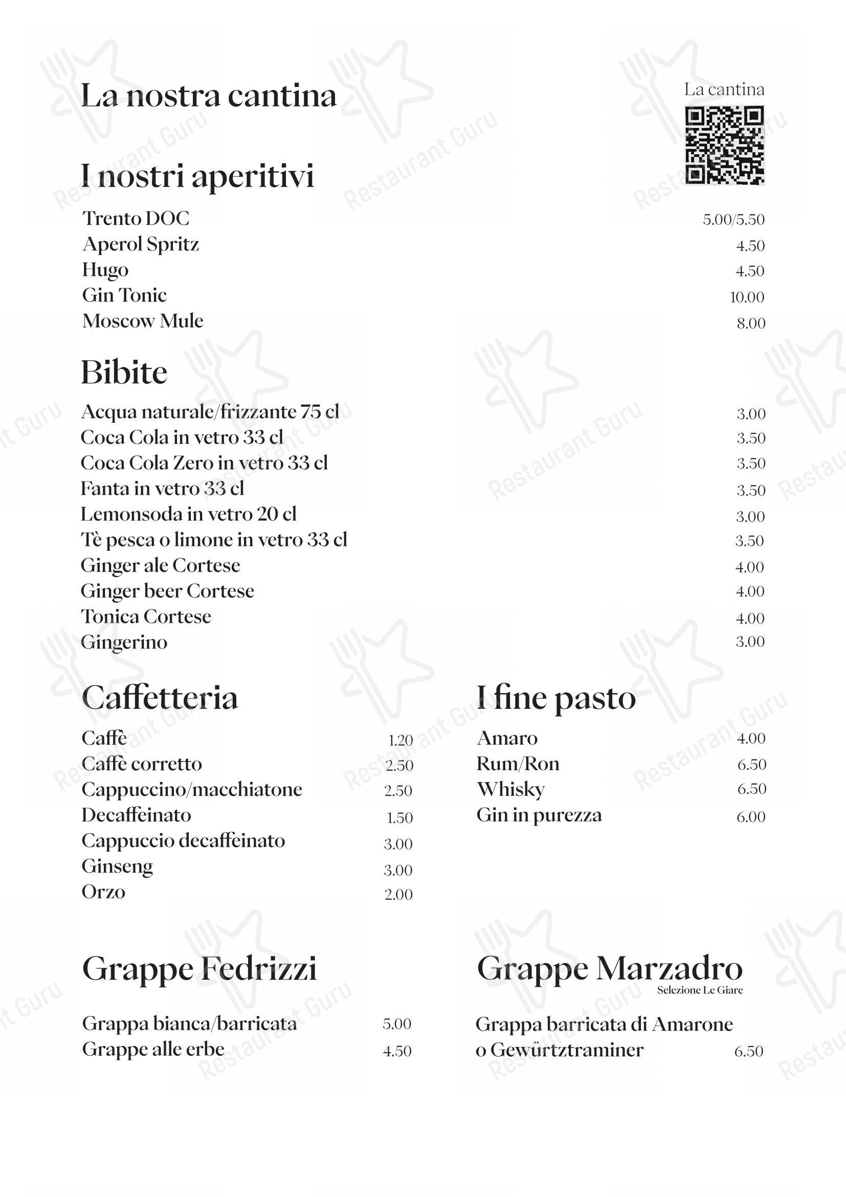 Lanterna Pizzeria & Brew Pub in Montagnaga - Menu