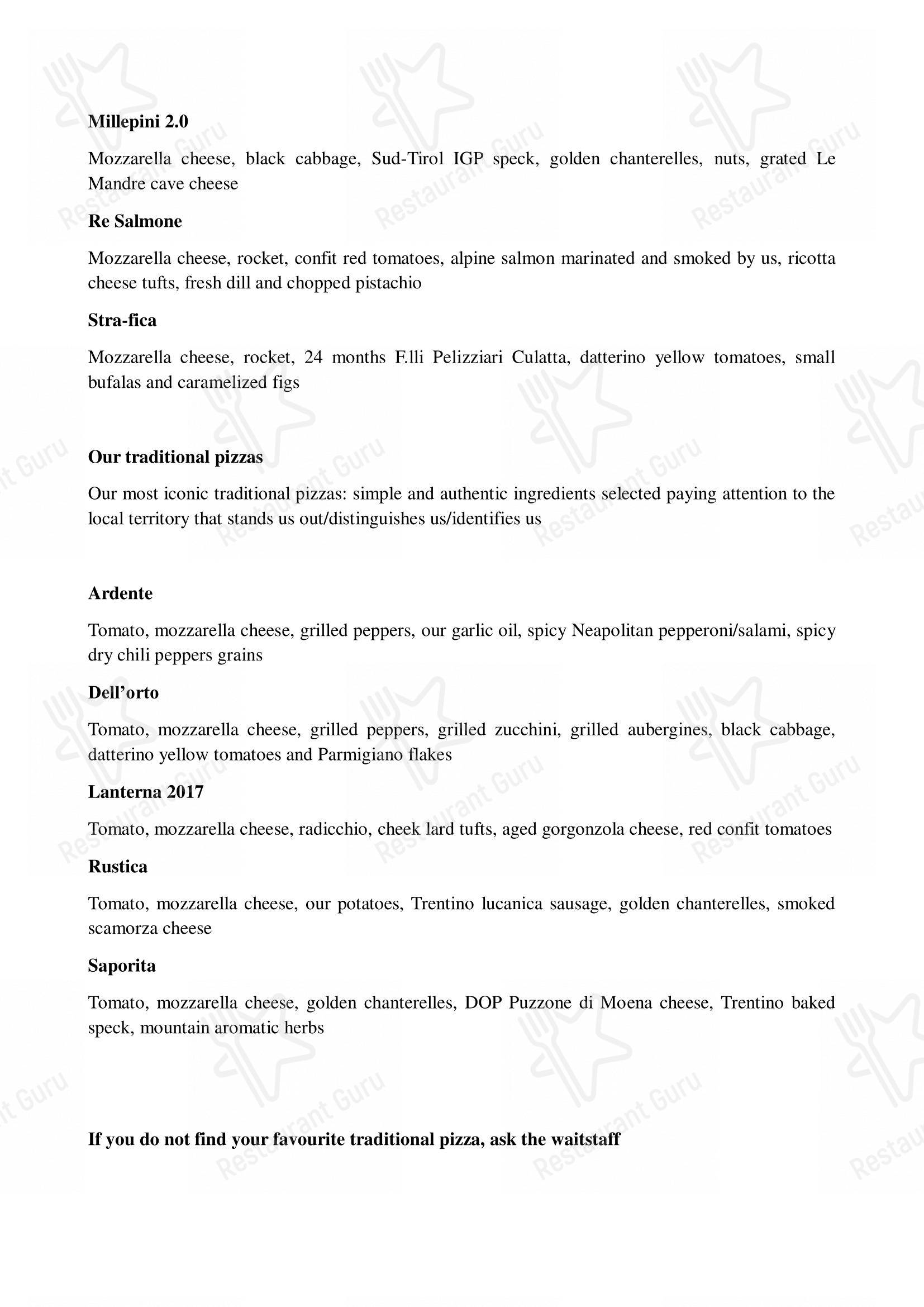 Menu di Lanterna Pizzeria & Brew Pub - Menu bar