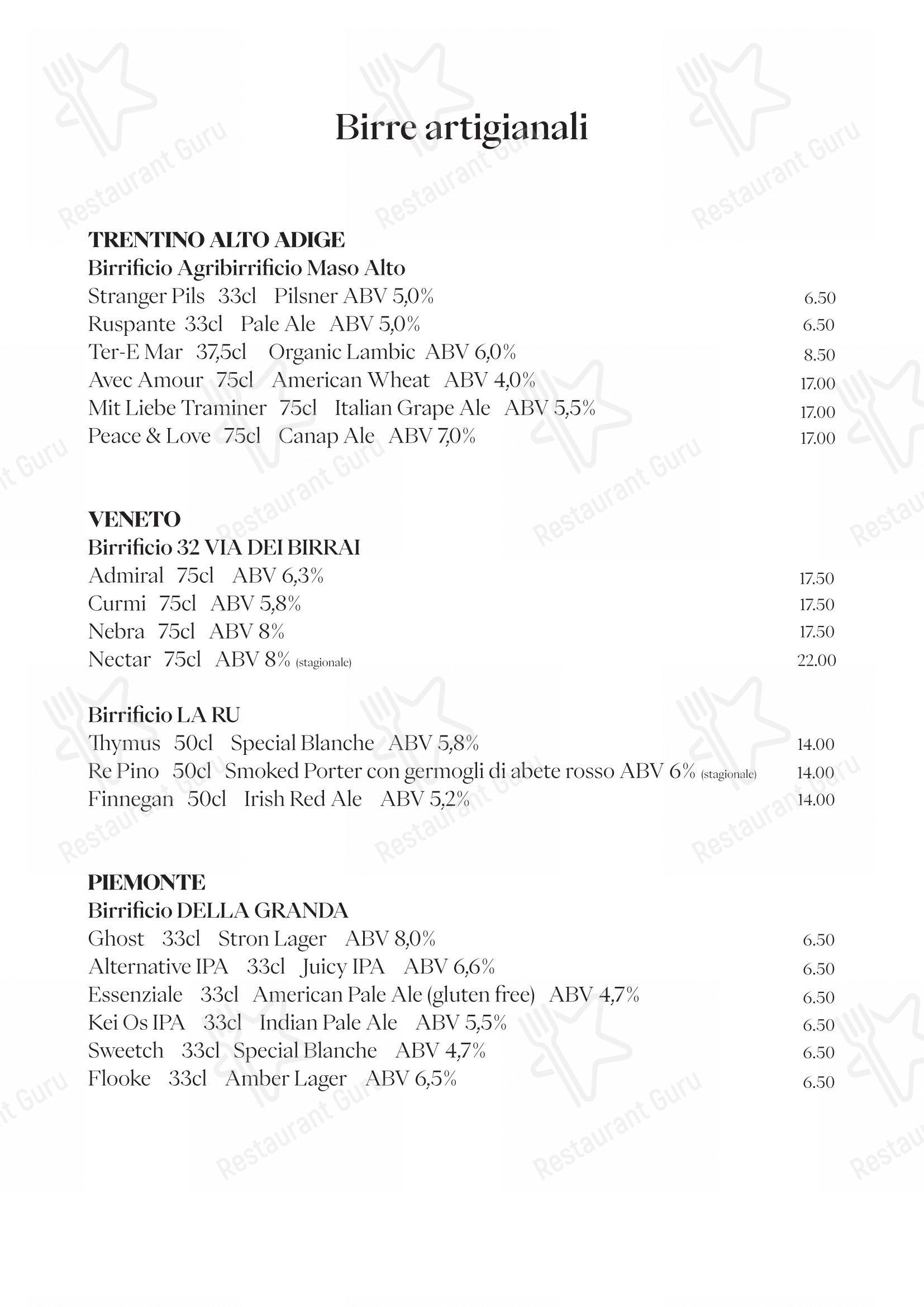 Menu per Lanterna Pizzeria & Brew Pub in Montagnaga