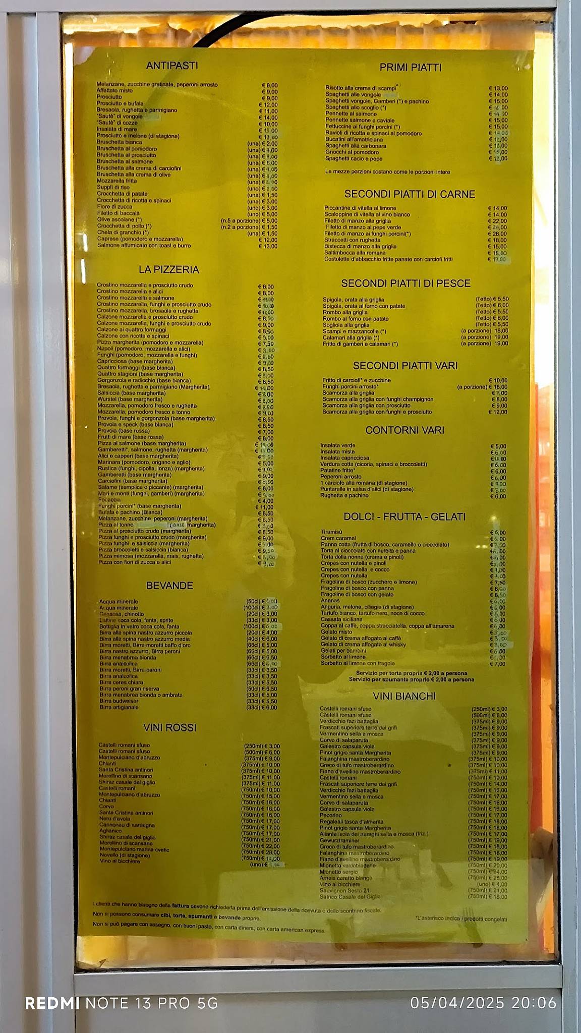 Menu di L'antica Roma 