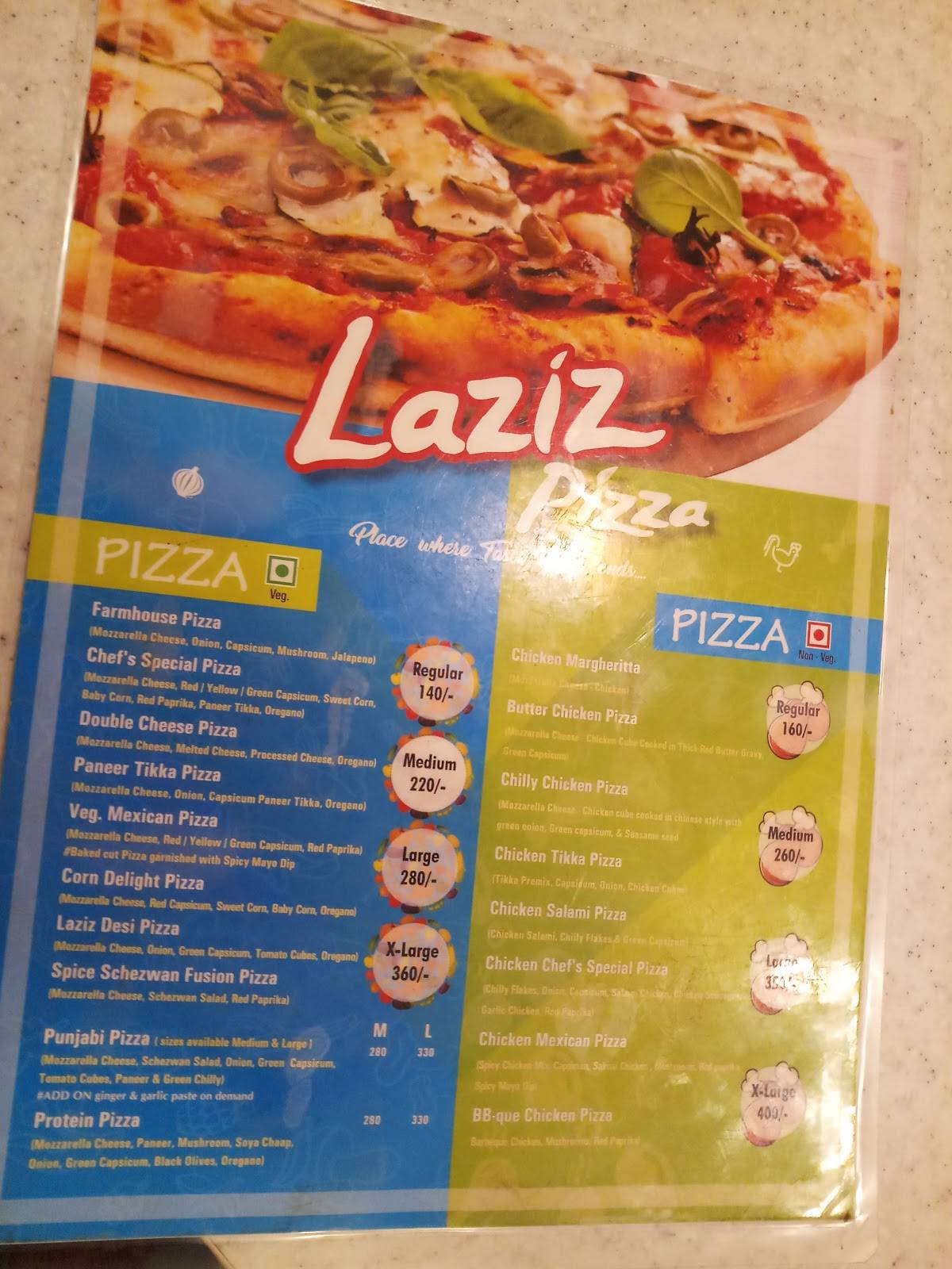 Laziz Pizza - Pizza In Gwalior - Pizza In City Center menu