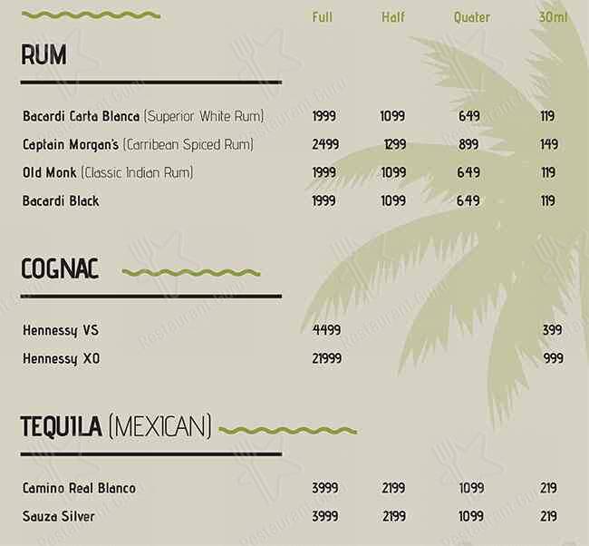 Lazy Shack menu