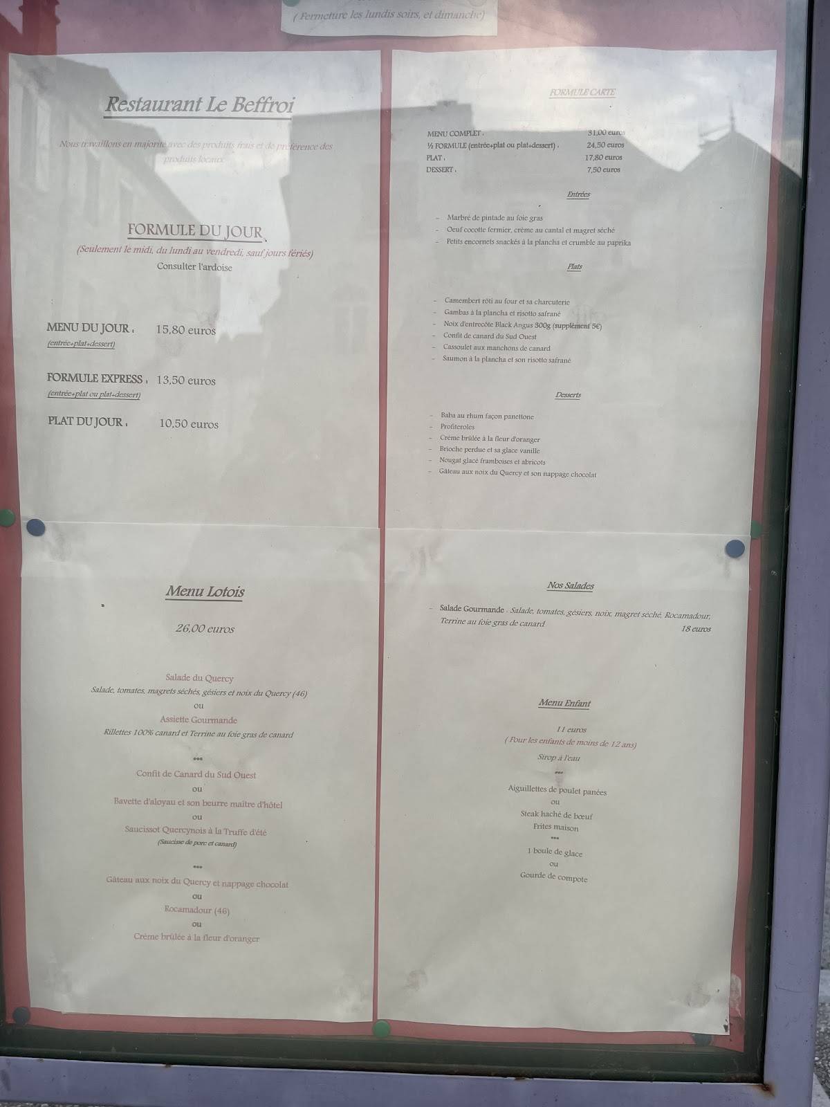Menu Au Le Beffroi Restaurant Souillac menu-au-le-beffroi-restaurant-souillac