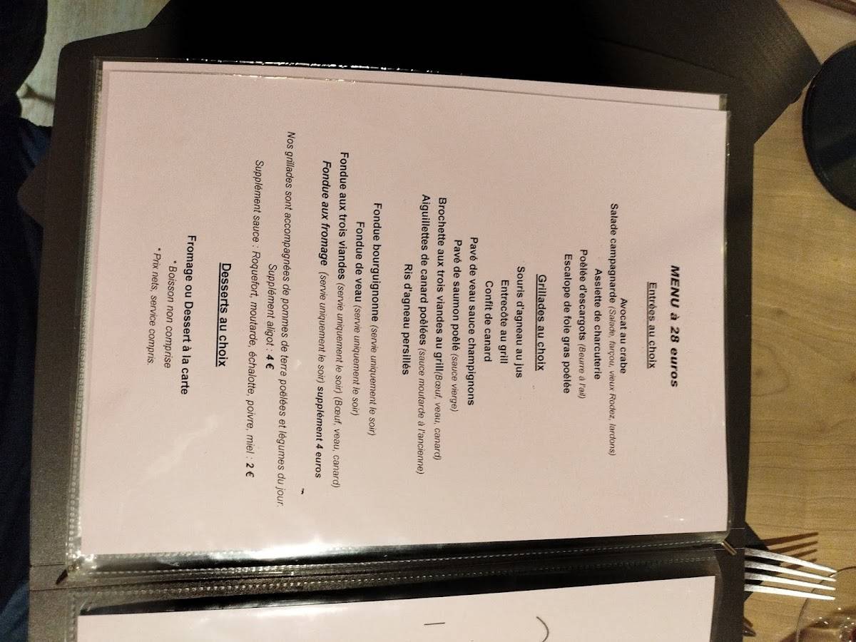 Menu de Le Bistroquet - Grill Restaurant