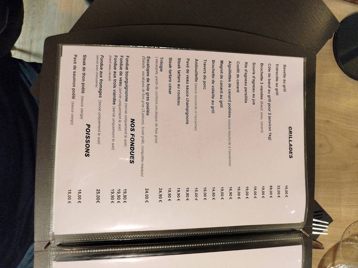Menu de Le Bistroquet - Grill Restaurant