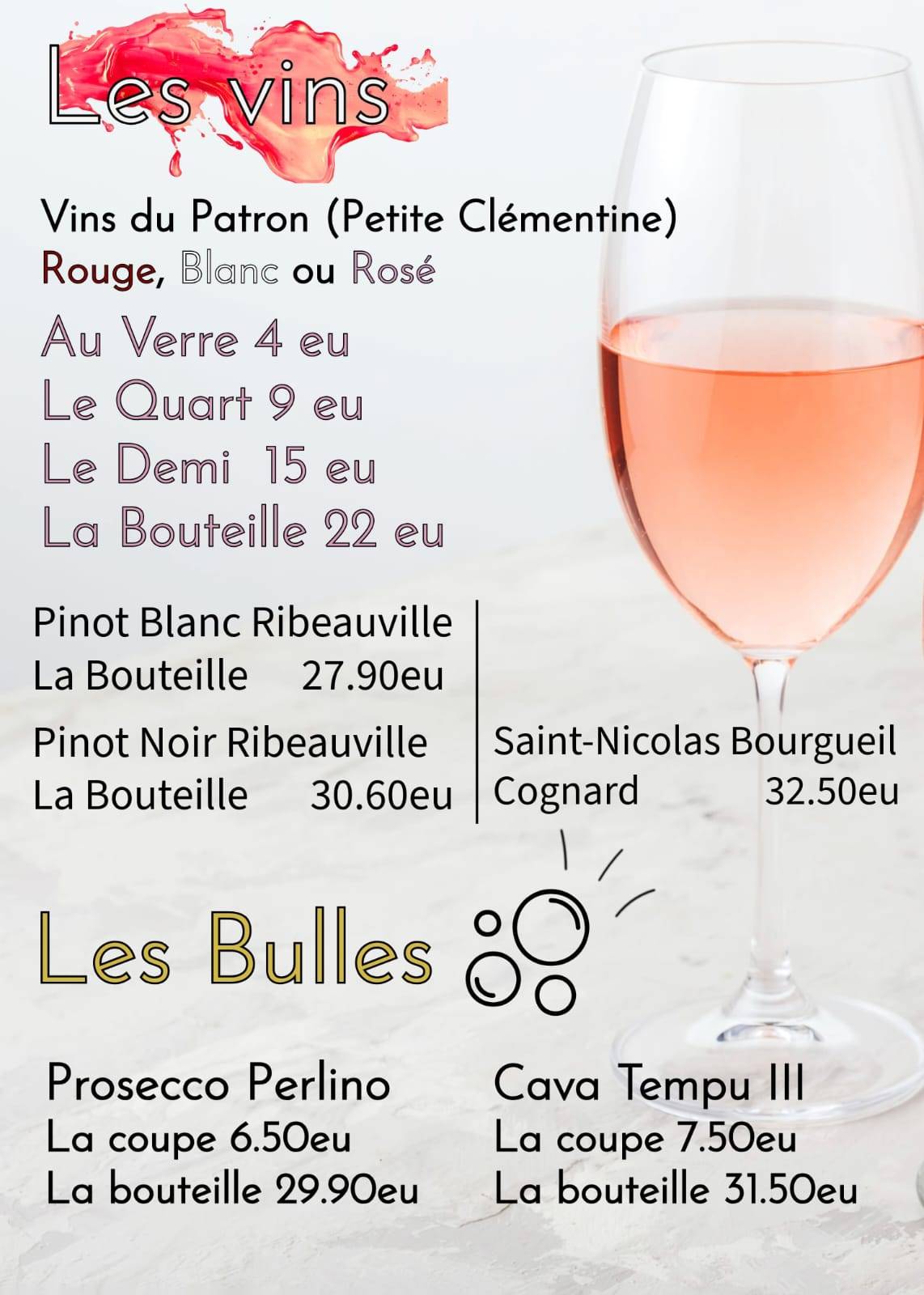 Menu de Bolus