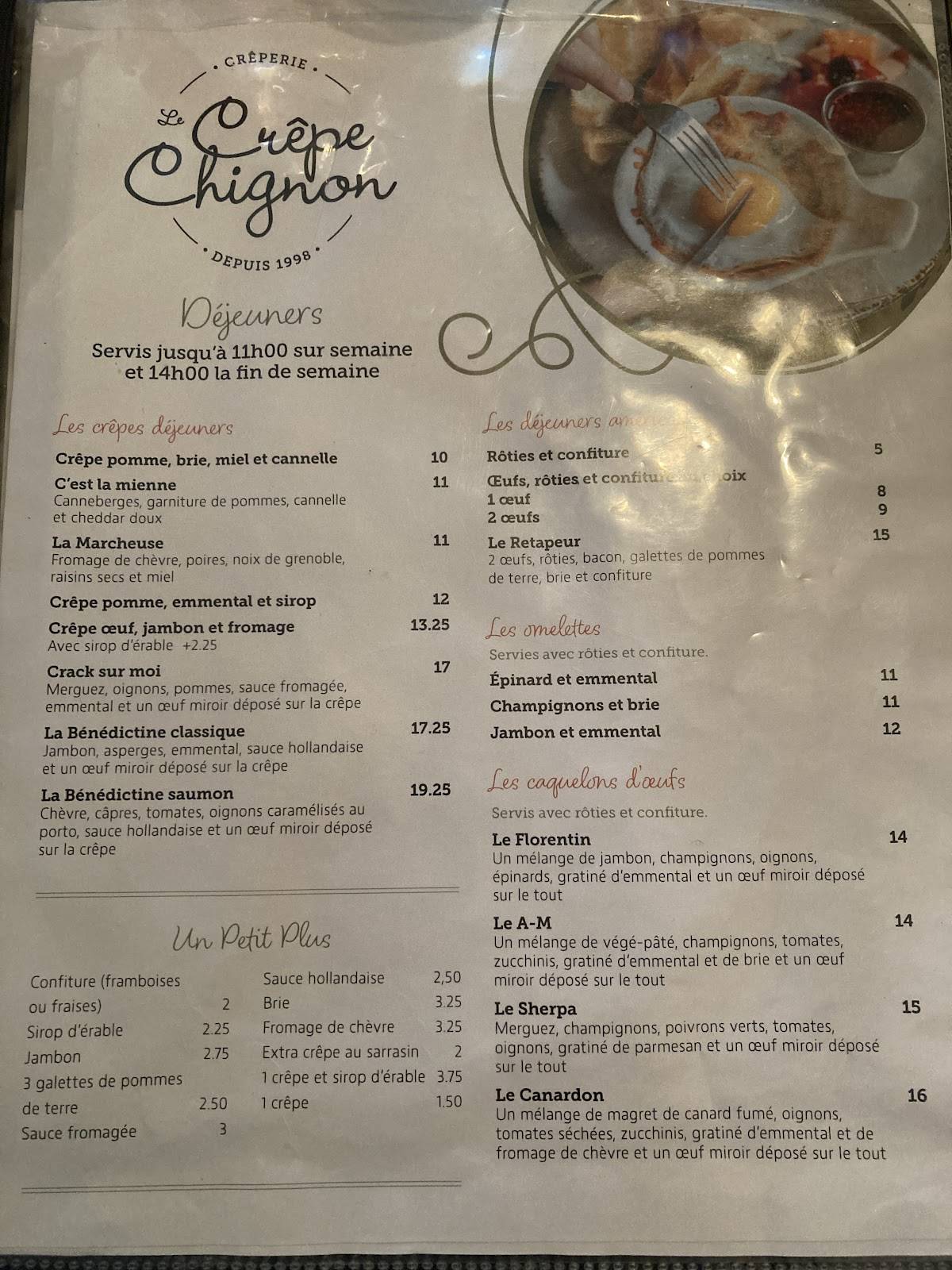Menu de Le Crêpe Chignon