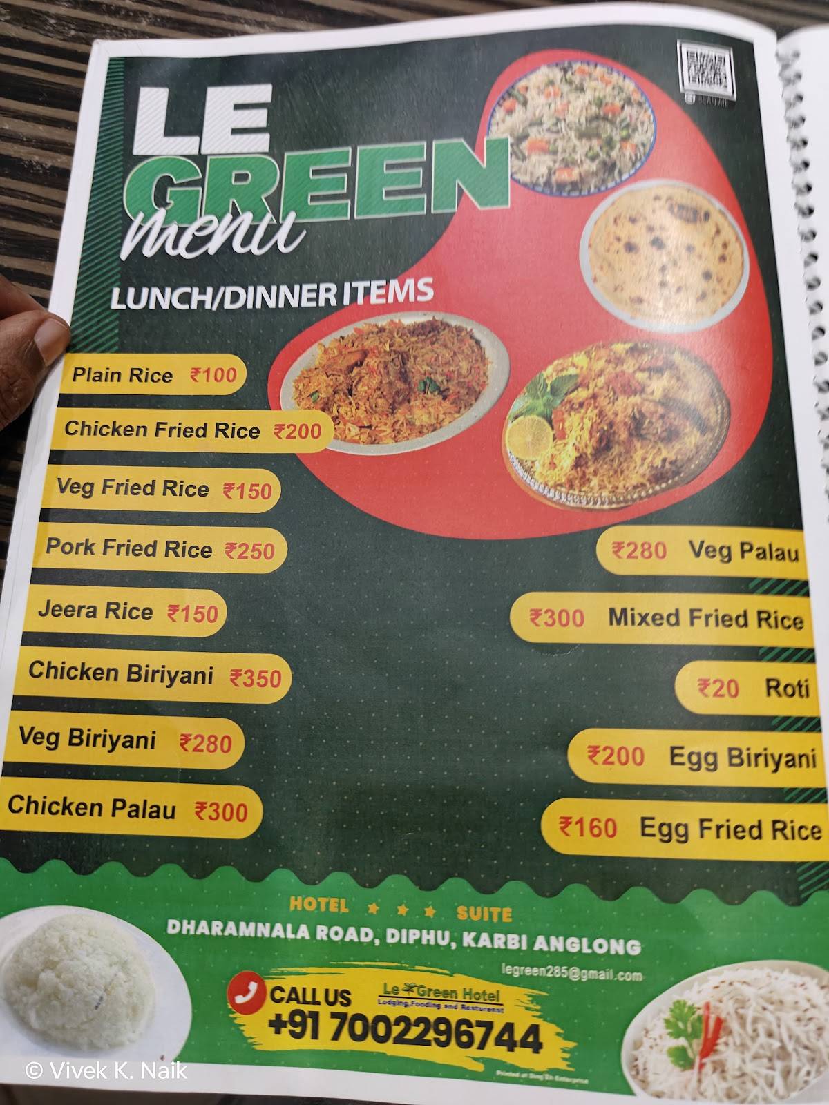 Le' Green menu