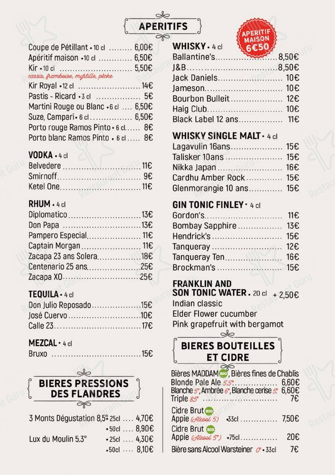 Menu pour Le Monchu - Детское