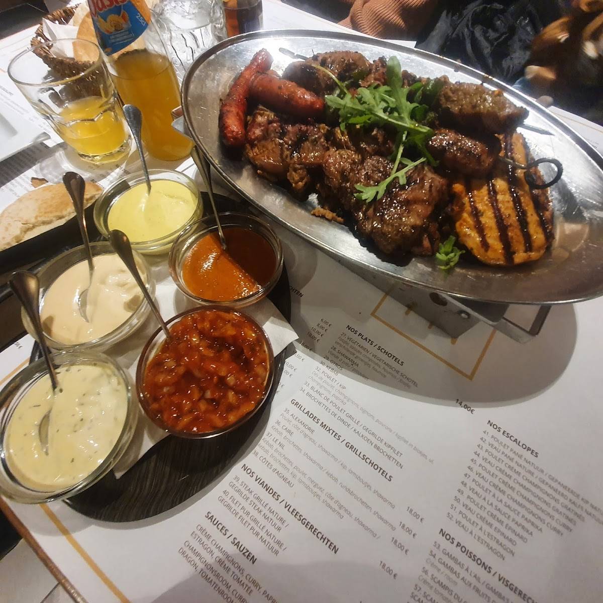 Menu de Le Nil
