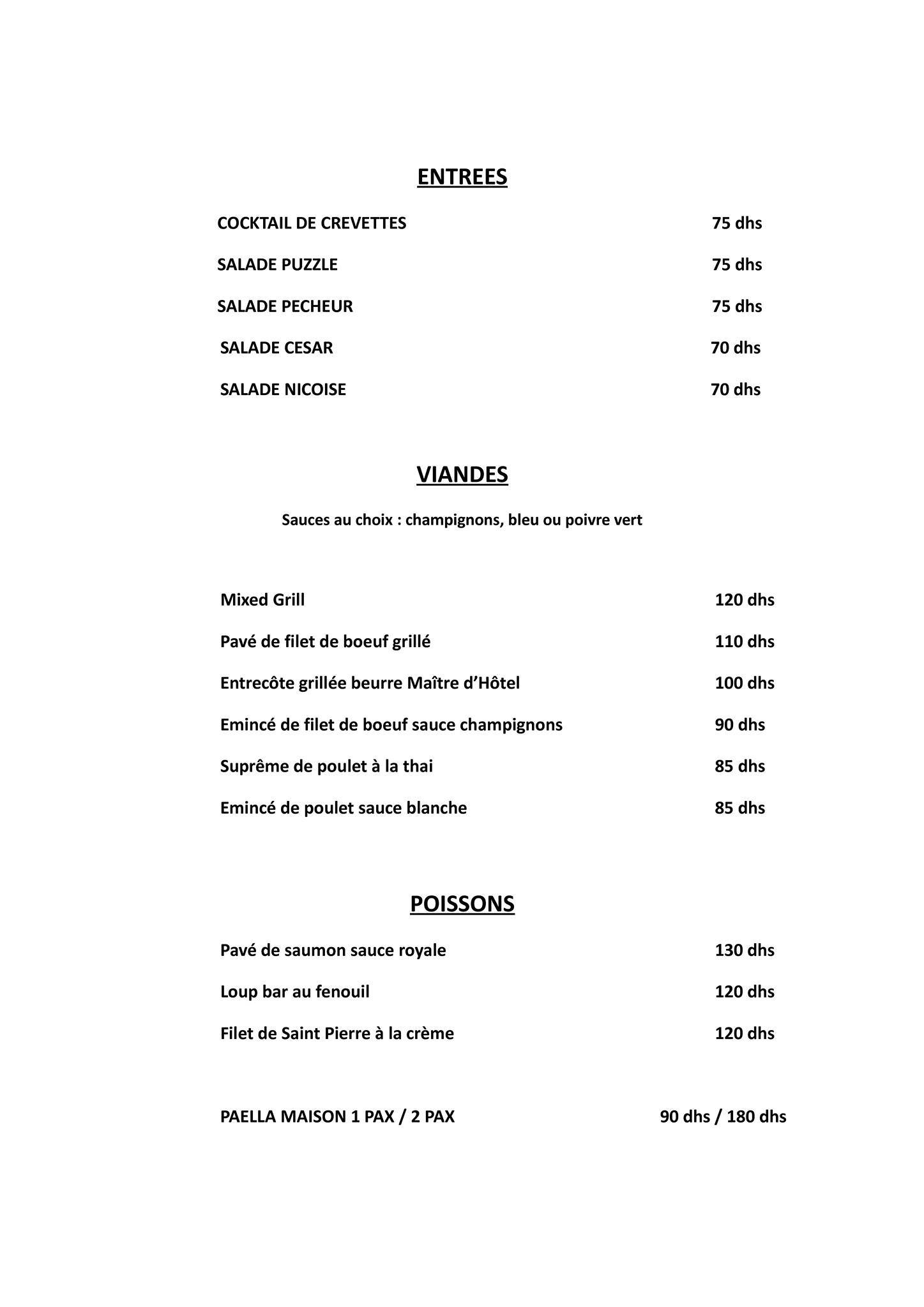 Menu de Le Puzzle