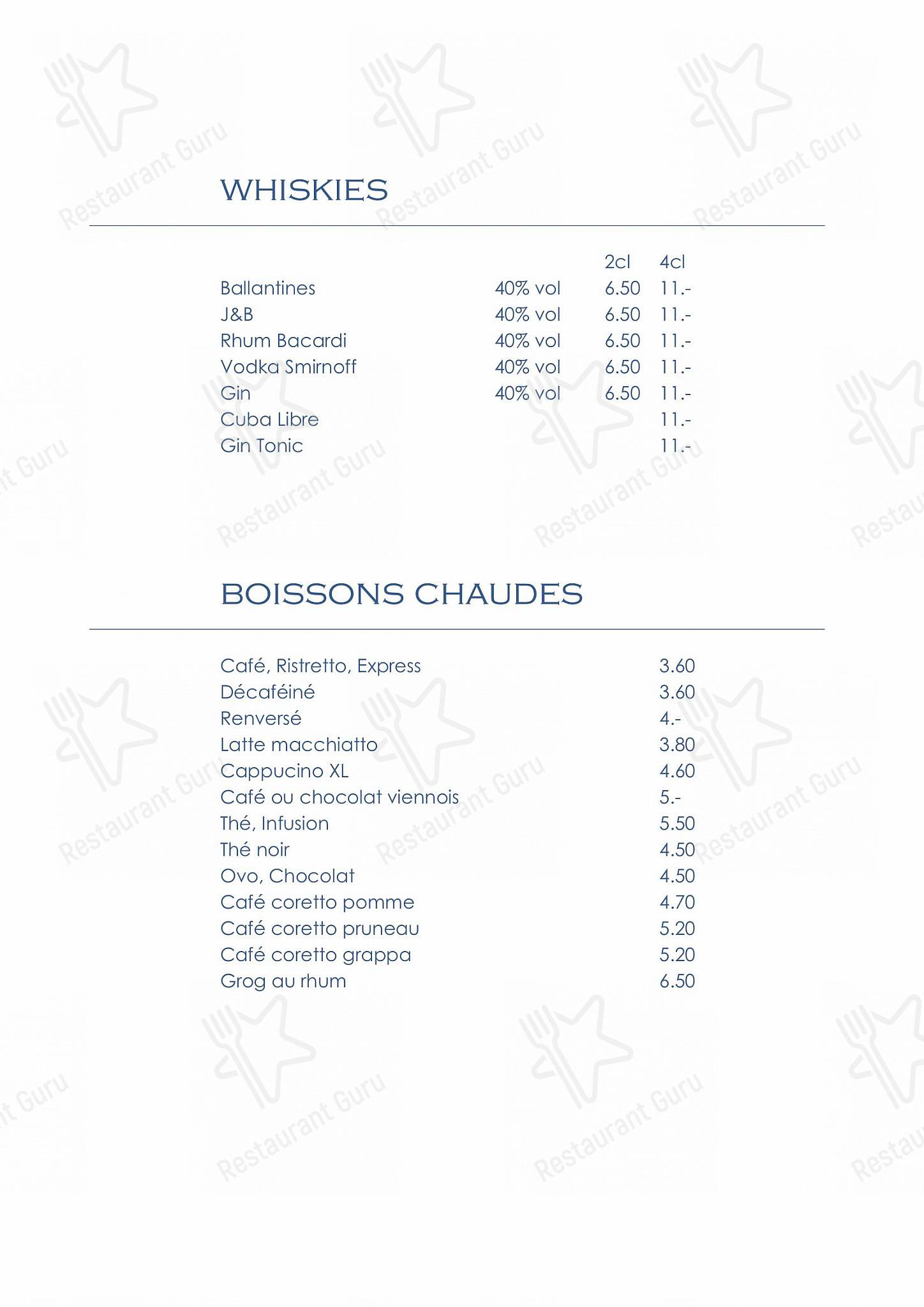 Menu di Hôtel-Restaurant Le Raisin