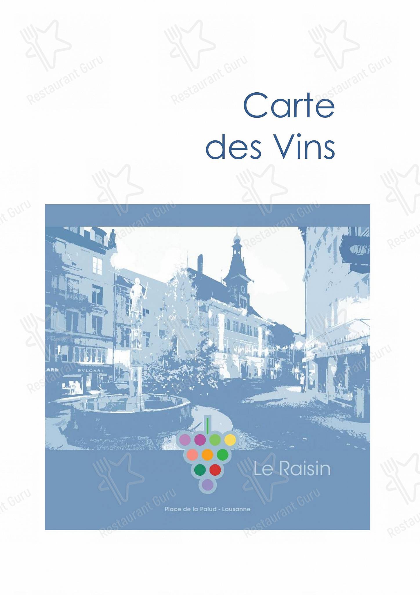 Menu di Hôtel-Restaurant Le Raisin - pasti e bevande