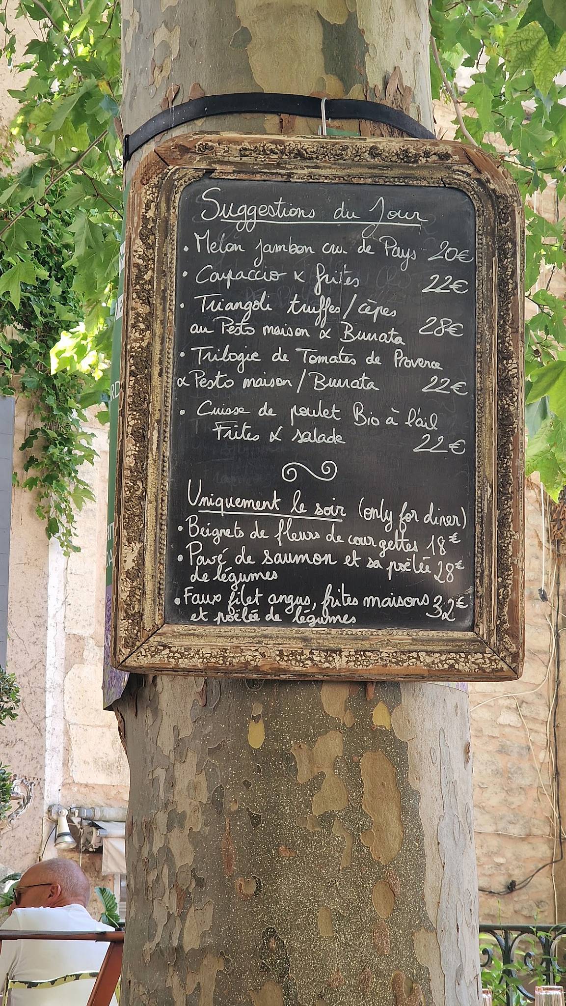 Menu de Le Renaissance