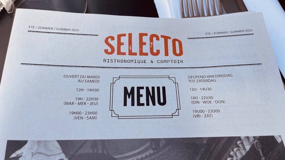 Menu de Le Selecto