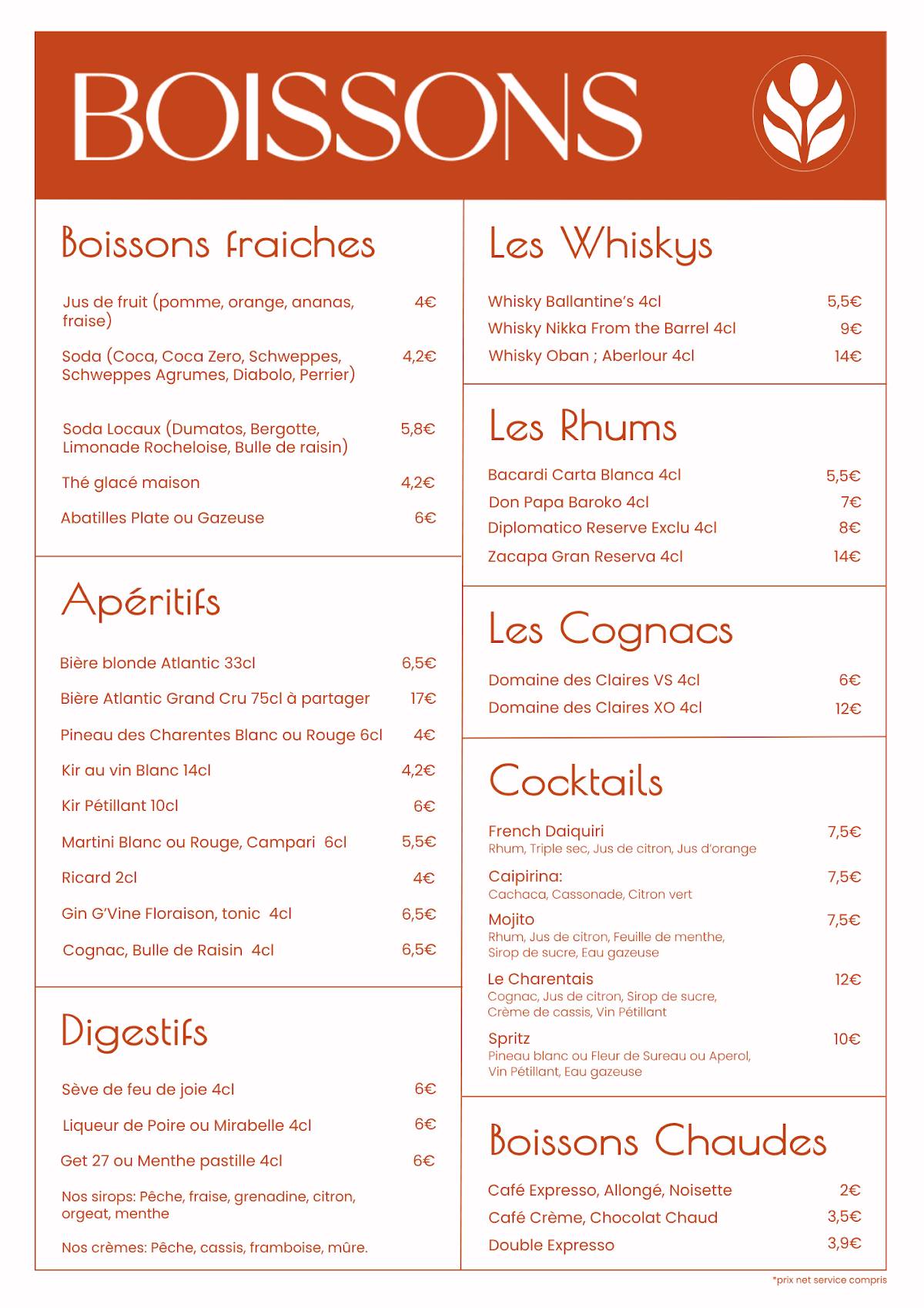 Menu de L'éclosion