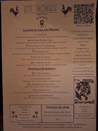 Menu di Les Rouges Cucina & Cocktails 