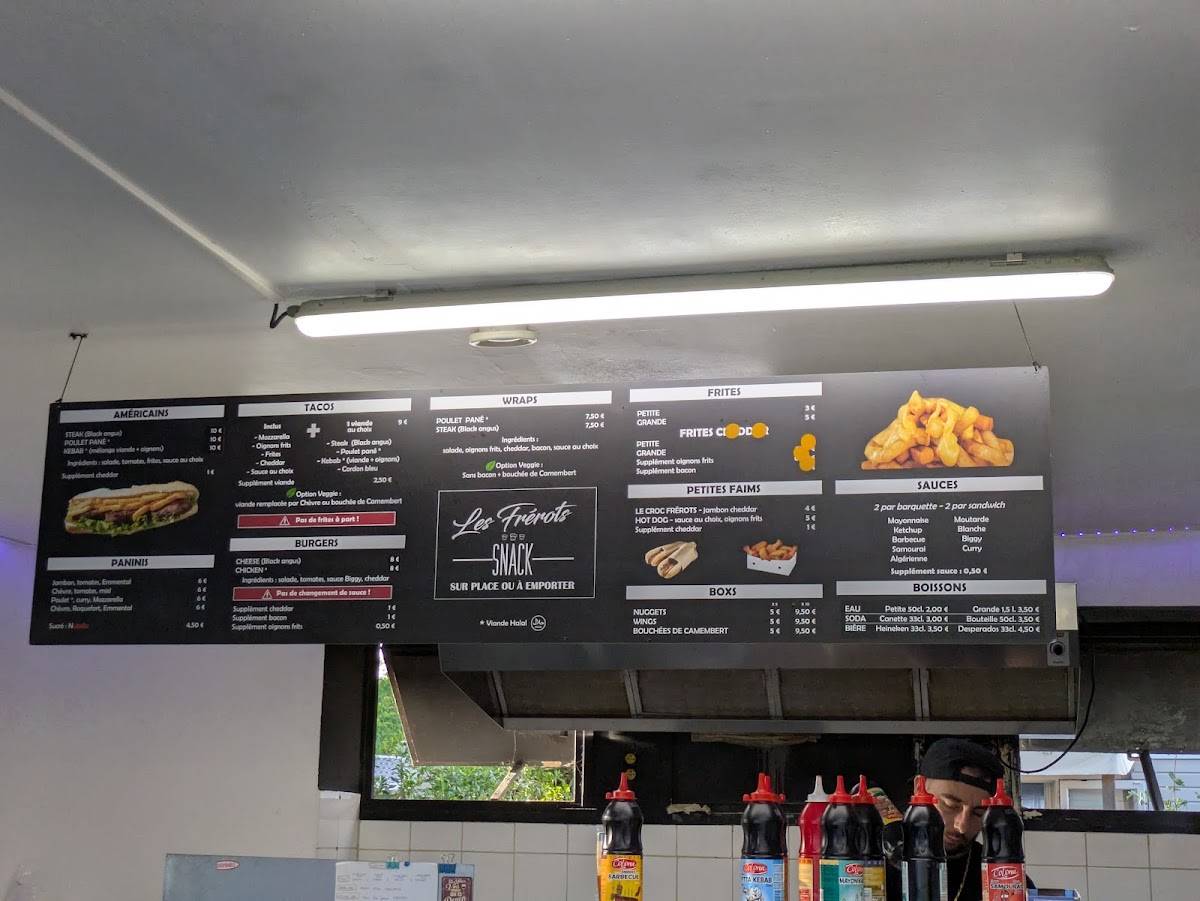 Menu de Les frérots Snack